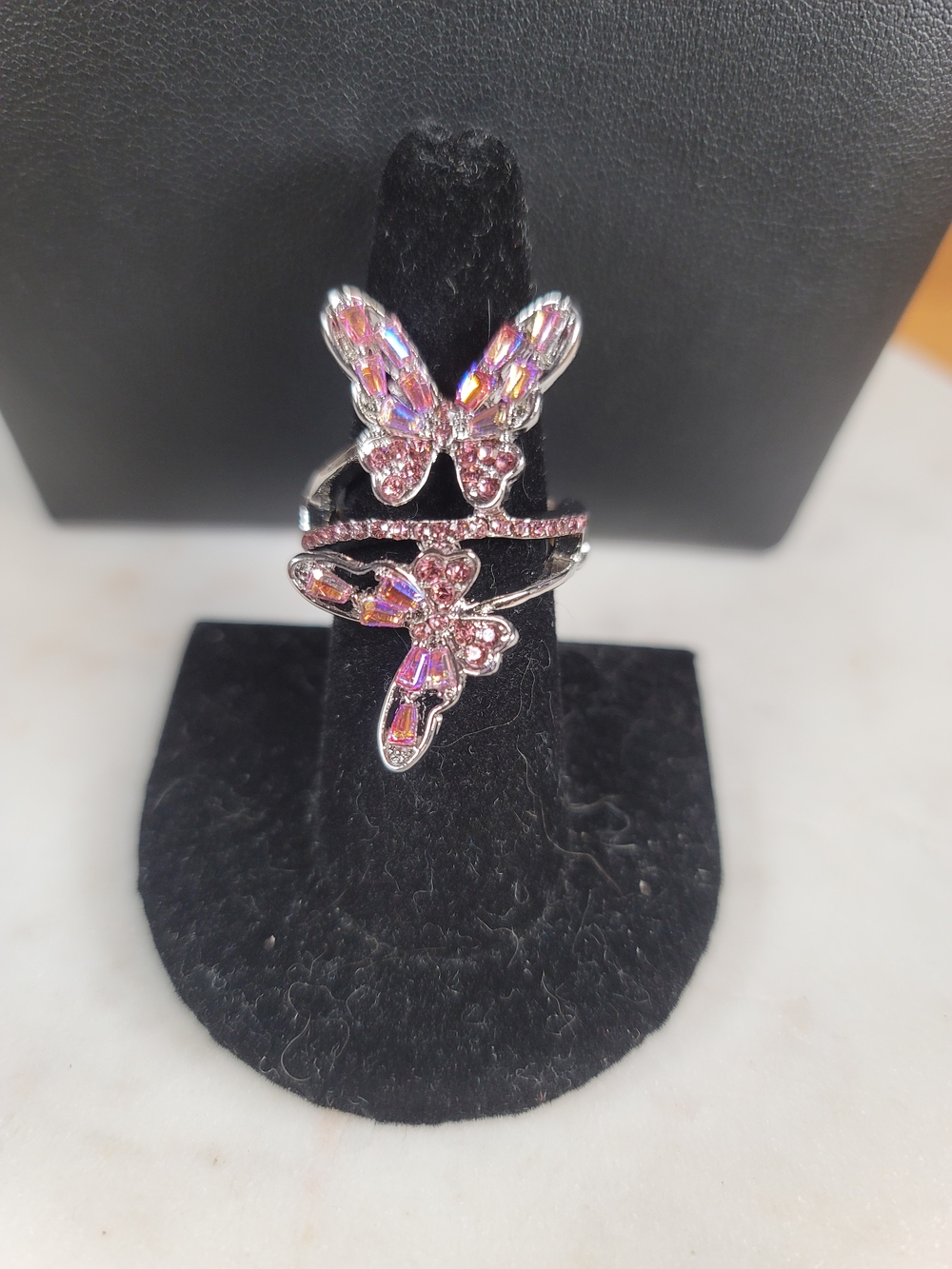 paparazzi Pink Butterfly Crystal Ring